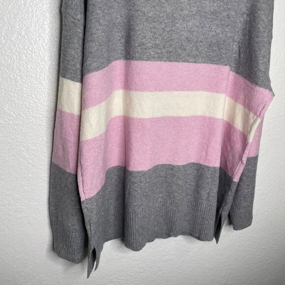 Marled Reunited Clothing Womens Sweater Size XL Cowl Neck Gray Striped Pullover - Picture 13 of 16